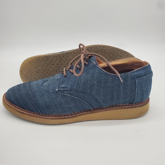 Toms Denim Wingtip Oxfords Men’s Size 8.5M Shoes - Picture 10 of 15